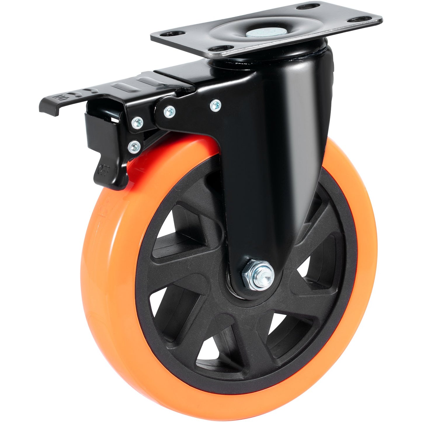 Caster Wheels, 6 Inch Swivel Disc Wheels, Set of 4, with Safety A/B Locking No Noise PVC Wheels, Heavy Duty 700 lbs Load Capacity Per Wheel, Non-Marking Wheels for Cart Furniture Workbench