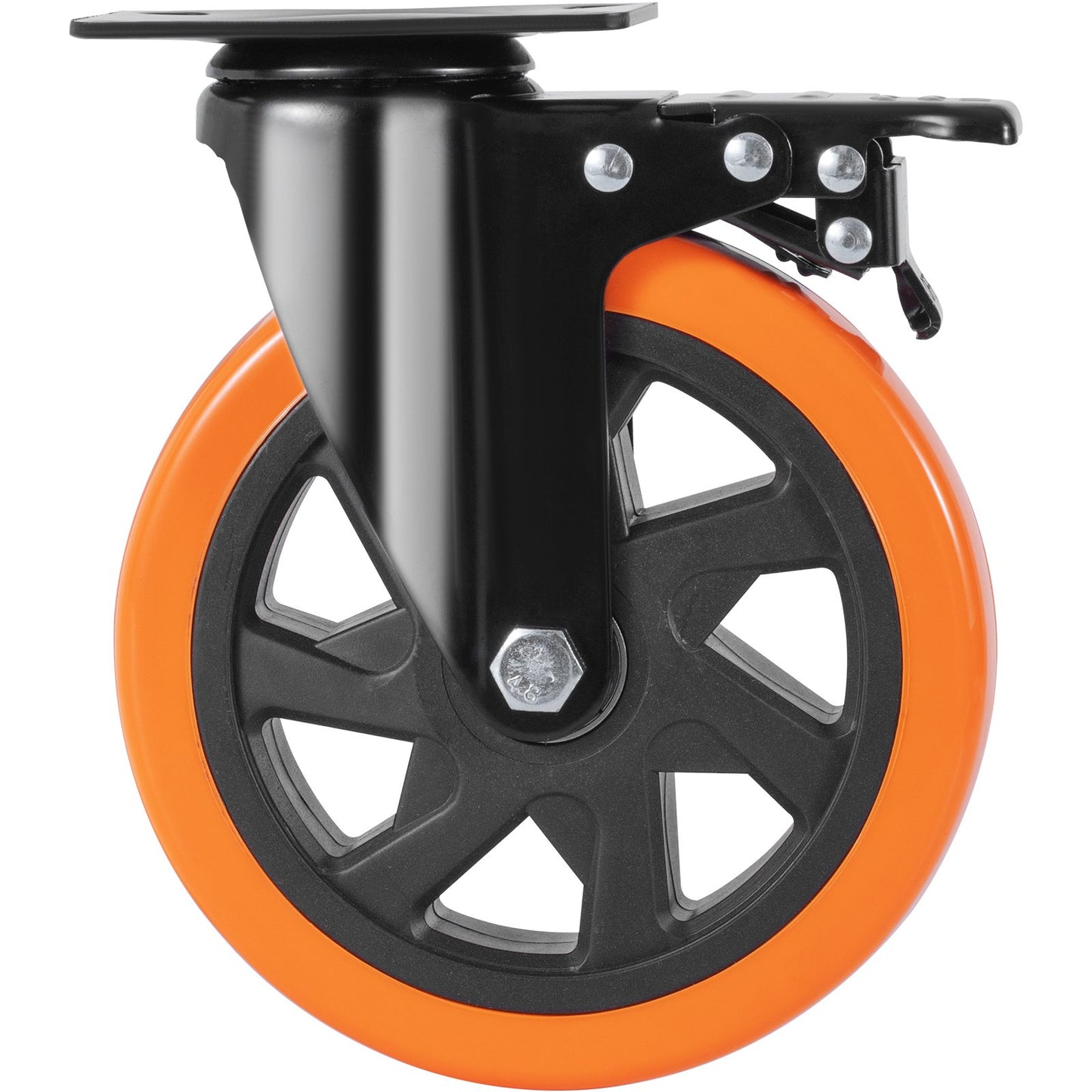 Caster Wheels, 6 Inch Swivel Disc Wheels, Set of 4, with Safety A/B Locking No Noise PVC Wheels, Heavy Duty 700 lbs Load Capacity Per Wheel, Non-Marking Wheels for Cart Furniture Workbench