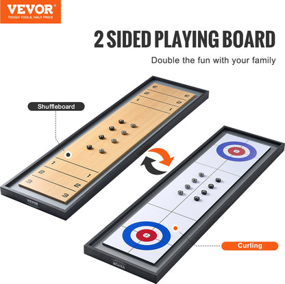 45" Shuffleboard und Curling 2-in-1-Brettspielset für tragbare Tischplatte