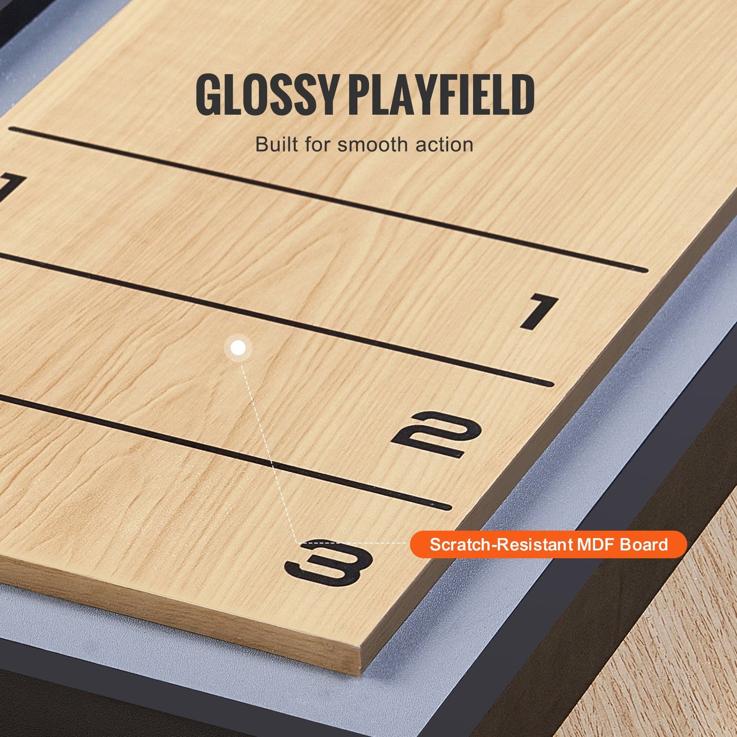 45" Shuffleboard und Curling 2-in-1-Brettspielset für tragbare Tischplatte