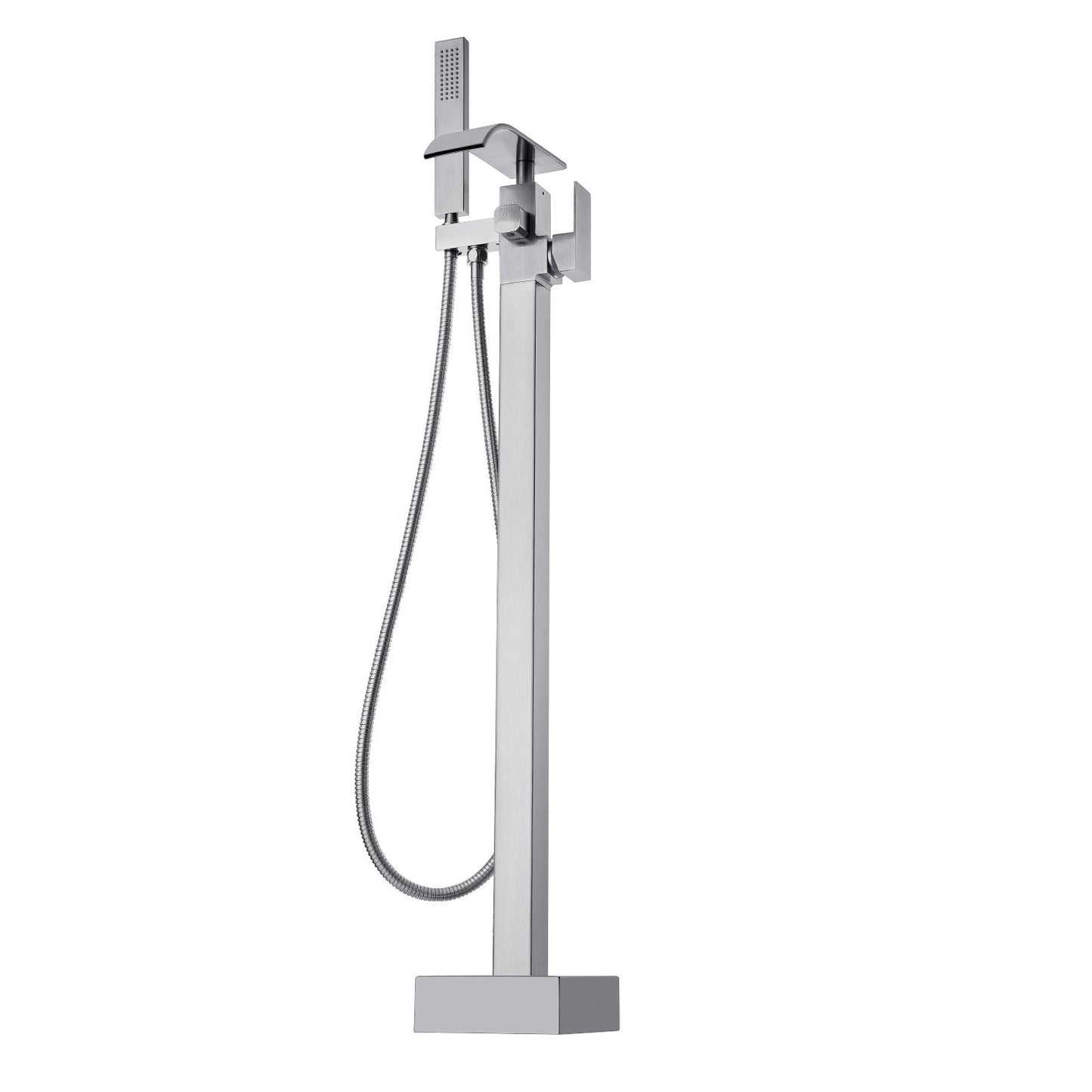 Freestanding Bathtub Faucet, Floor Mount, Freestanding Tub Filler, Shower Mixer Taps, Two Water Modes, 360° Swivel Spout, for Bathing & Showering Pet Bathing Cleaning Drains Toilet Flushing