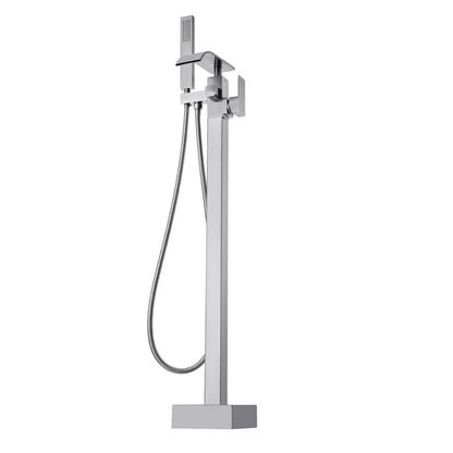 Freestanding Bathtub Faucet, Floor Mount, Freestanding Tub Filler, Shower Mixer Taps, Two Water Modes, 360° Swivel Spout, for Bathing & Showering Pet Bathing Cleaning Drains Toilet Flushing