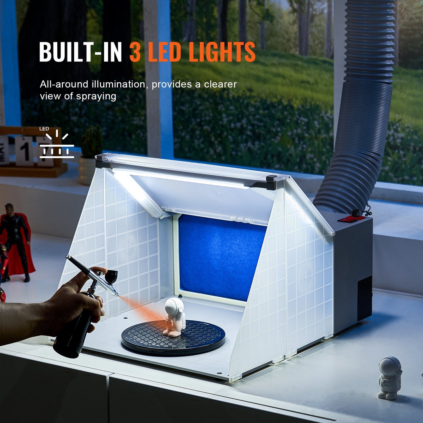 Airbrush Spraybås Bärbar Hobby Airbrush Paint Spraybås för modeller