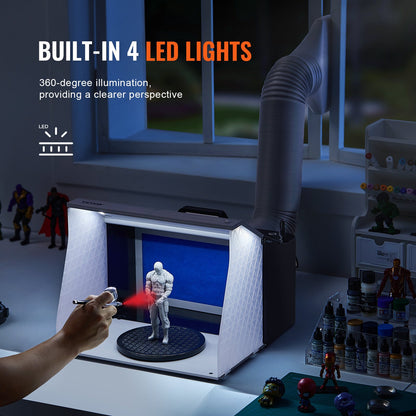 Airbrush-Spritzkabine, tragbare Hobby-Airbrush-Farbspritzkabine mit Doppelventilator