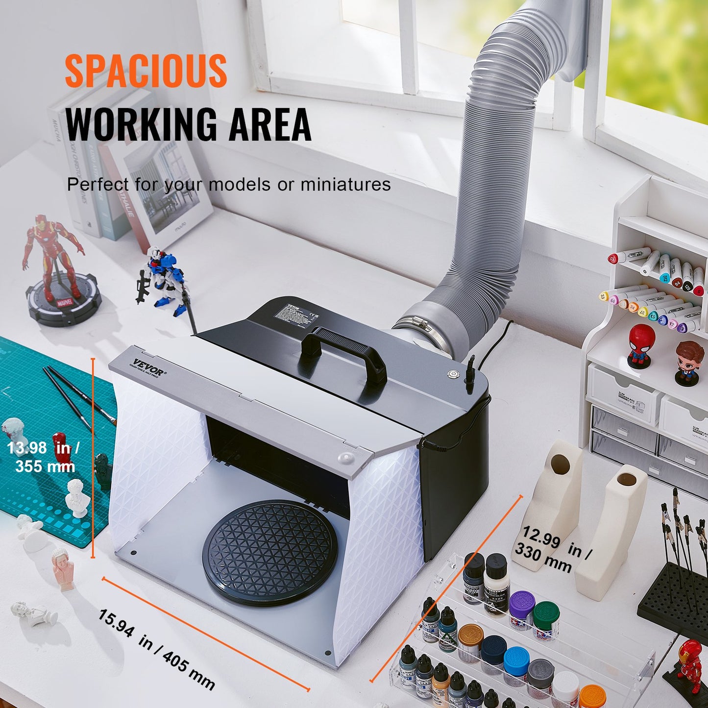 Airbrush-Spritzkabine, tragbare Hobby-Airbrush-Farbspritzkabine mit Doppelventilator