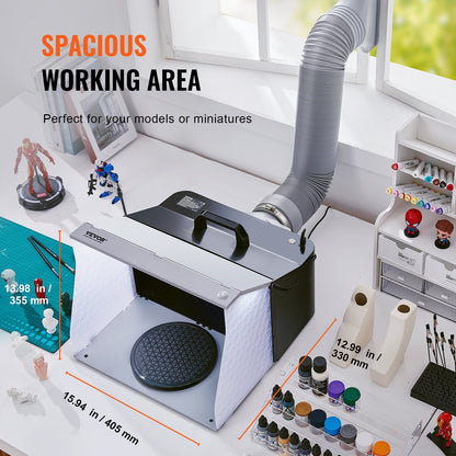 Airbrush-Spritzkabine, tragbare Hobby-Airbrush-Farbspritzkabine mit Doppelventilator