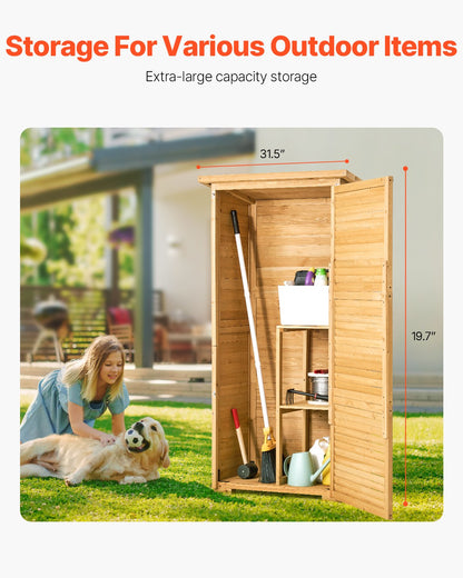 Hölzerner Lagerschuppen im Freien wasserdichter Garten-Werkzeugschuppen 31,5x63,8 Zoll