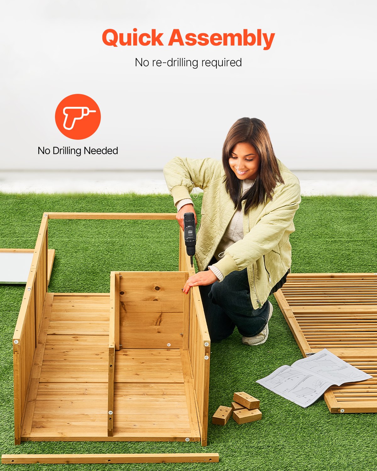 Hölzerner Lagerschuppen im Freien wasserdichter Garten-Werkzeugschuppen 31,5x63,8 Zoll