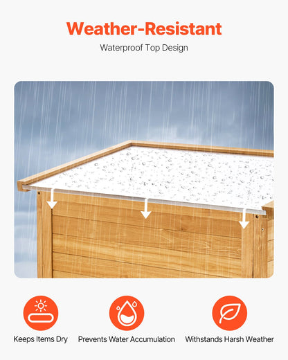 Hölzerner Lagerschuppen im Freien wasserdichter Garten-Werkzeugschuppen 31,5x63,8 Zoll