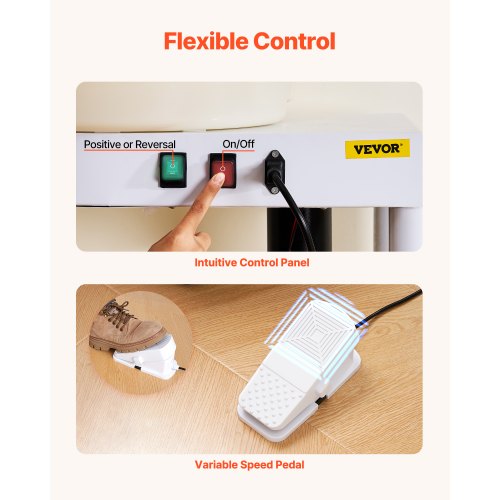 Keramikscheibe 35 cm Keramikmaschine 60-300 U/min Geschwindigkeit regelbar Weiß