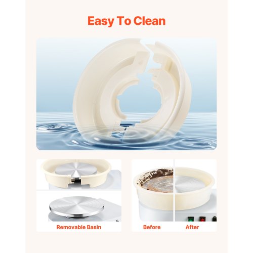 Keramikscheibe 35 cm Keramikmaschine 60-300 U/min Geschwindigkeit regelbar Weiß