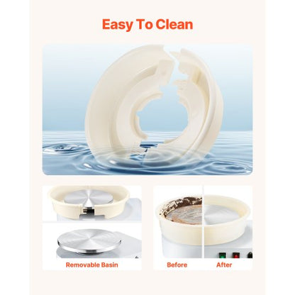 Keramikscheibe 35 cm Keramikmaschine 60-300 U/min Geschwindigkeit regelbar Weiß