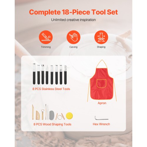 Keramikscheibe 35 cm Keramikmaschine 60-300 U/min Geschwindigkeit regelbar Weiß