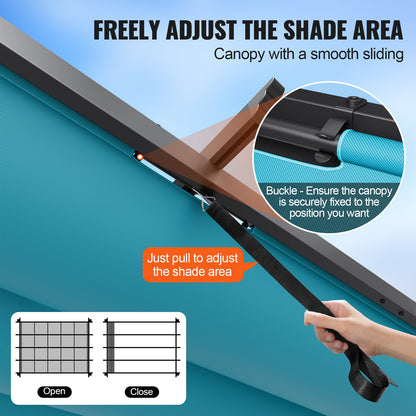 10'x13' einziehbare Pergola für den Außenbereich mit Sonnenschutzdach aus Aluminium