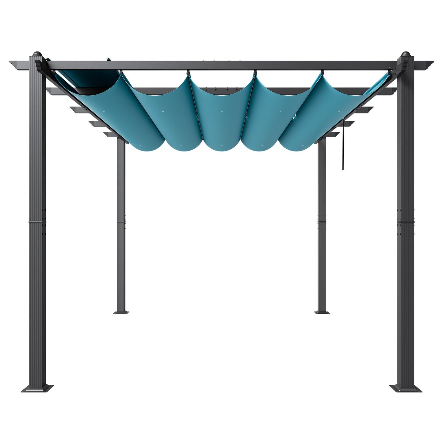 10'x13' einziehbare Pergola für den Außenbereich mit Sonnenschutzdach aus Aluminium