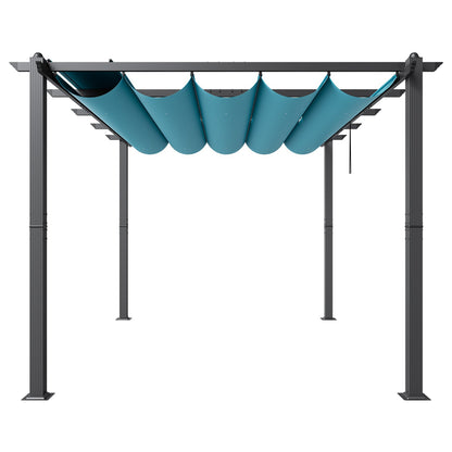 10'x13' einziehbare Pergola für den Außenbereich mit Sonnenschutzdach aus Aluminium