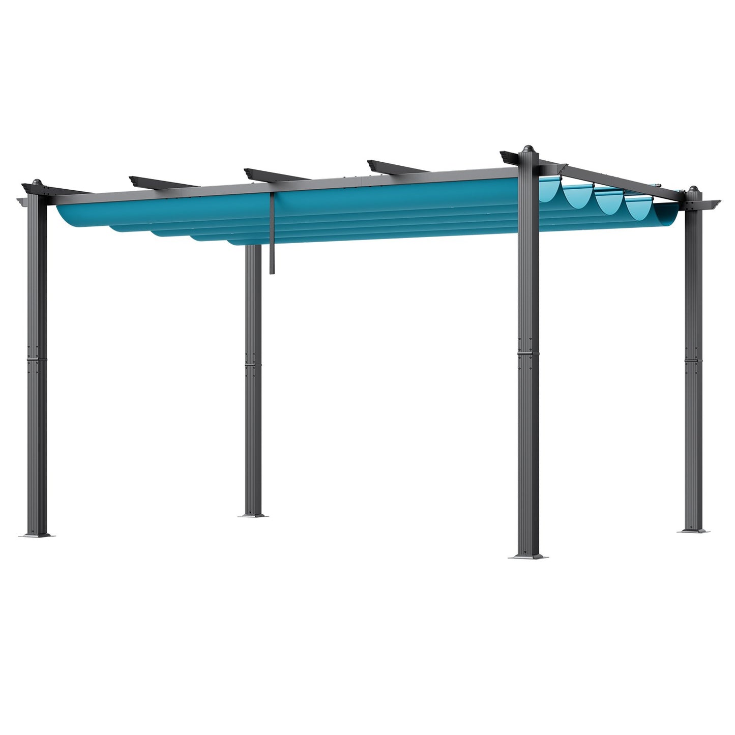 10'x13' einziehbare Pergola für den Außenbereich mit Sonnenschutzdach aus Aluminium