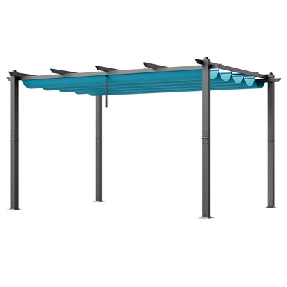 10'x13' einziehbare Pergola für den Außenbereich mit Sonnenschutzdach aus Aluminium