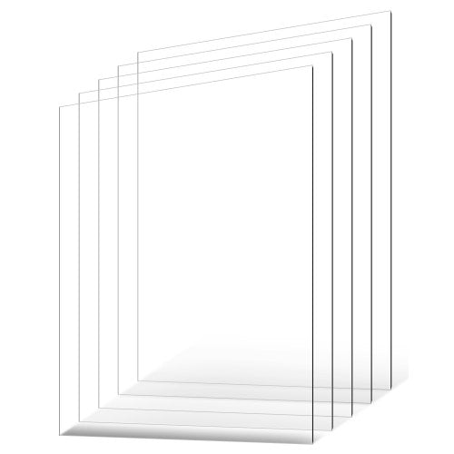 PET/Plexiglass Sheets, 5-Pack Plastic Sheet, 24 x 36 Inch 0.04 Inch Thick Transparent Clear Flexible Plastic Panels for Craft, Replacement Picture Frame Glass, DIY Display Project, Easy to Cut