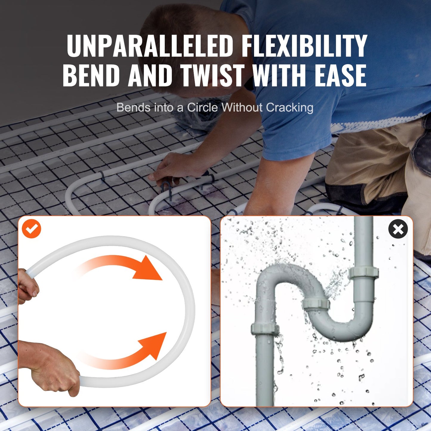PEX Pipe 3/4 Inch, 100 Feet Length PEX-A Flexible Pipe Tubing for Potable Water, Pex Water Lines for Hot/Cold Water & Easily Restore, Plumbing Applications with Free Cutter,White