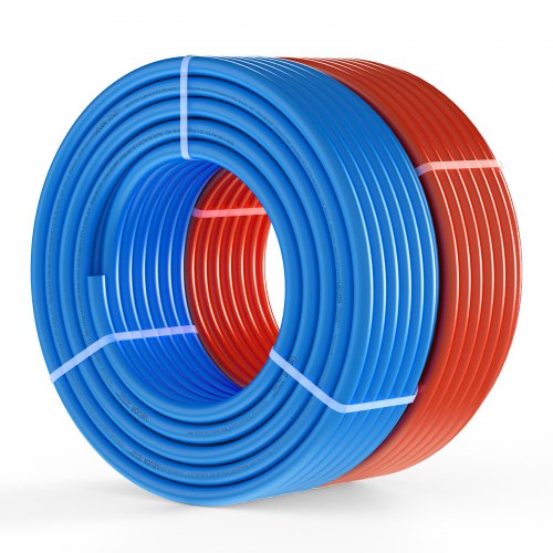 PEX Pipe 3/4 Inch, 2 x 100 Feet Length PEX-A Flexible Pipe Tubing for Potable Water, Pex Water Lines for Hot/Cold Water & Easily Restore, Plumbing Applications with Free Cutter, Blue & Red