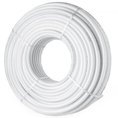 PEX Pipe 3/4 Inch, 500 Feet Length PEX-B Flexible Pipe Tubing for Potable Water, Pex Water Lines for Hot/Cold Water & Easily Restore, Plumbing Applications with Free Cutter & Clamps ,White