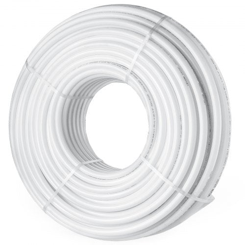 PEX Pipe 3/4 Inch, 500 Feet Length PEX-B Flexible Pipe Tubing for Potable Water, Pex Water Lines for Hot/Cold Water & Easily Restore, Plumbing Applications with Free Cutter & Clamps ,White