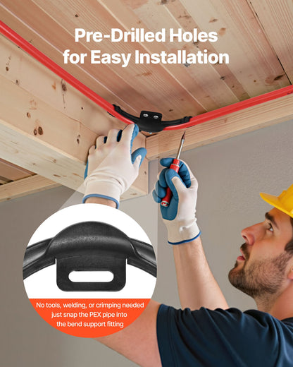 PEX Tubing Bend Support, 20 Packs 90-Degree Elbow Bend Support Compatible with 1/2-inch PEX Pipes, Corrosion & Rust Resistant Pex Clamps Pipe Holder with Nail Tab