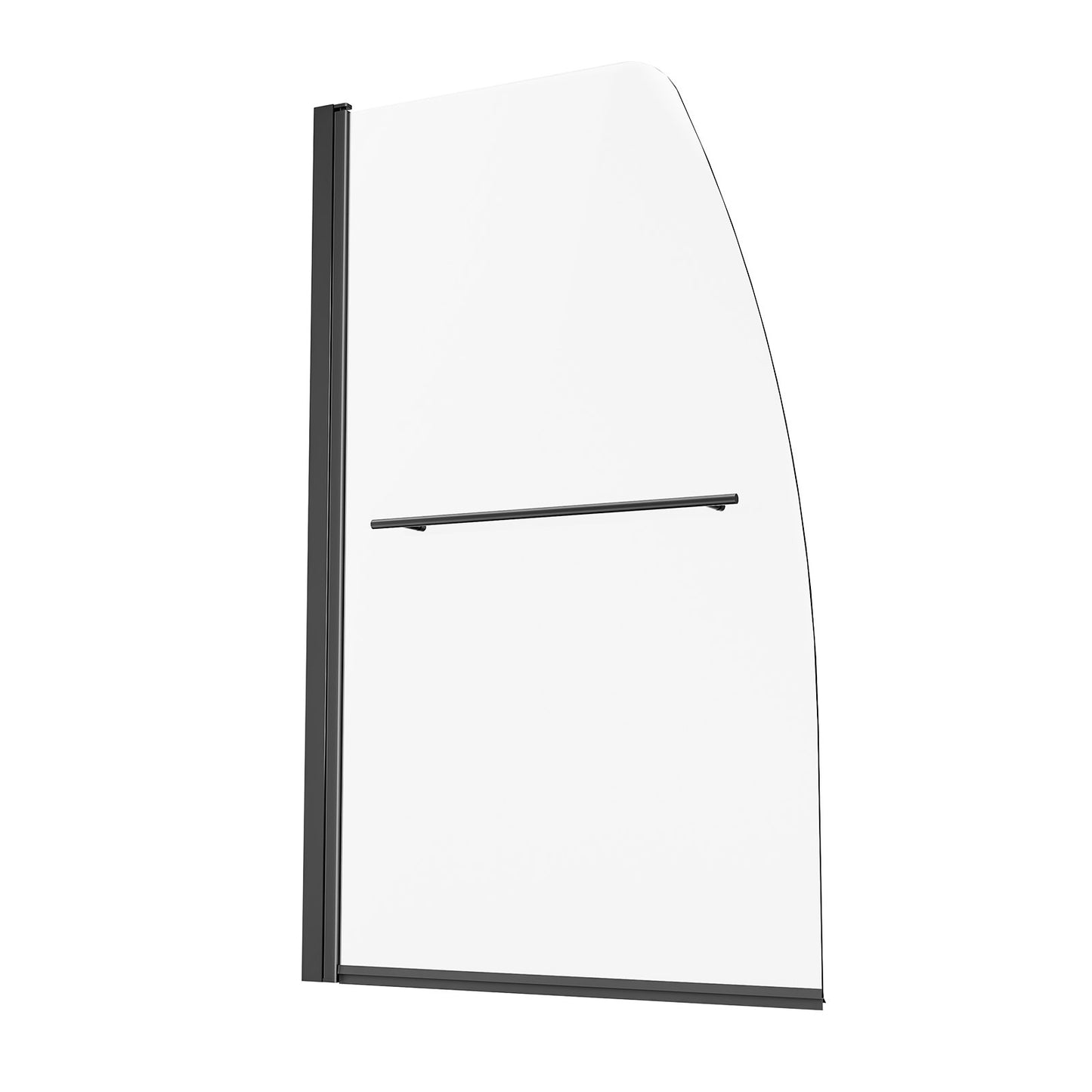 Rahmenlose Duschtür für Badewanne, 86,4 cm B x 139,7 cm H, 180° schwenkbare Tür