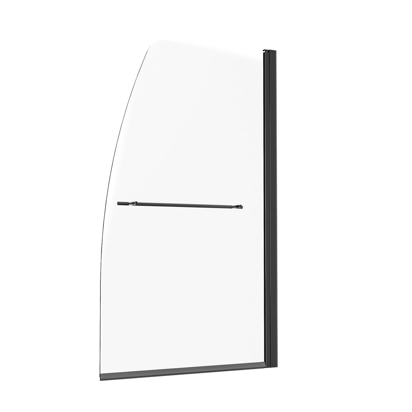 Rahmenlose Duschtür für Badewanne, 86,4 cm B x 139,7 cm H, 180° schwenkbare Tür