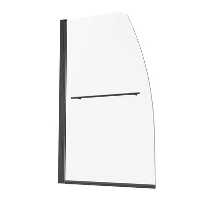 Rahmenlose Duschtür für Badewanne, 86,4 cm B x 139,7 cm H, 180° schwenkbare Tür