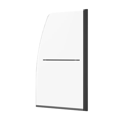 Rahmenlose Duschtür für Badewanne, 86,4 cm B x 139,7 cm H, 180° schwenkbare Tür