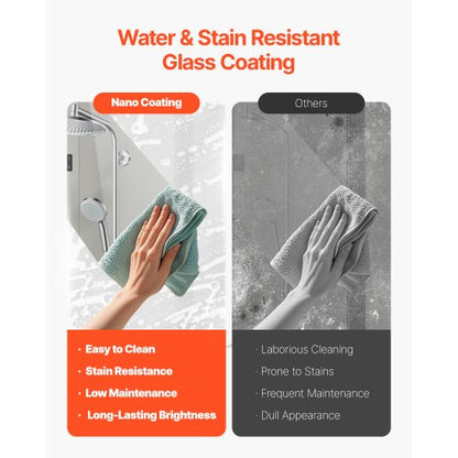 Badewannen-Duschtür 137 cm B x 147 cm H Rahmenlose, faltbare Badewannen-Duschtür | EU