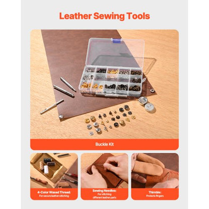 Lederbearbeitungs-Werkzeugset, 61-teilig, Gravur-, Stanz- und Prägewerkzeuge, Nähwerkzeuge | EU