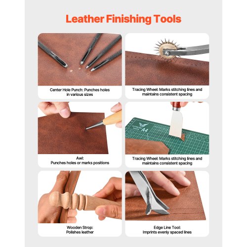 Läderbearbetningsverktygssats 59 delar Gravyr Stansning Stämpling Syverktyg |  EU