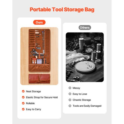 Lederbearbeitungs-Werkzeugset, 72-teilig, Gravur-, Stanz- und Prägewerkzeuge, Nähwerkzeuge | EU