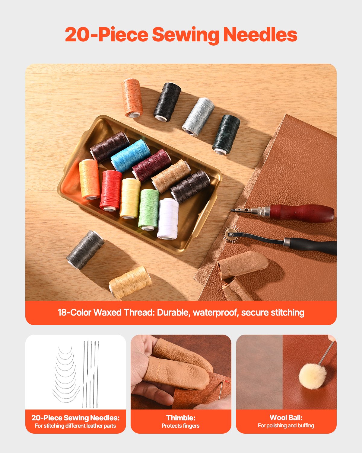Leather Working Tools Kit, 92 PCS Leather Craft Tools with Portable Leather Storage Bag, Engraving Punching Sewing Stamping Sanding Tools, Ideal for Beginners DIY Enthusiasts and Professionals