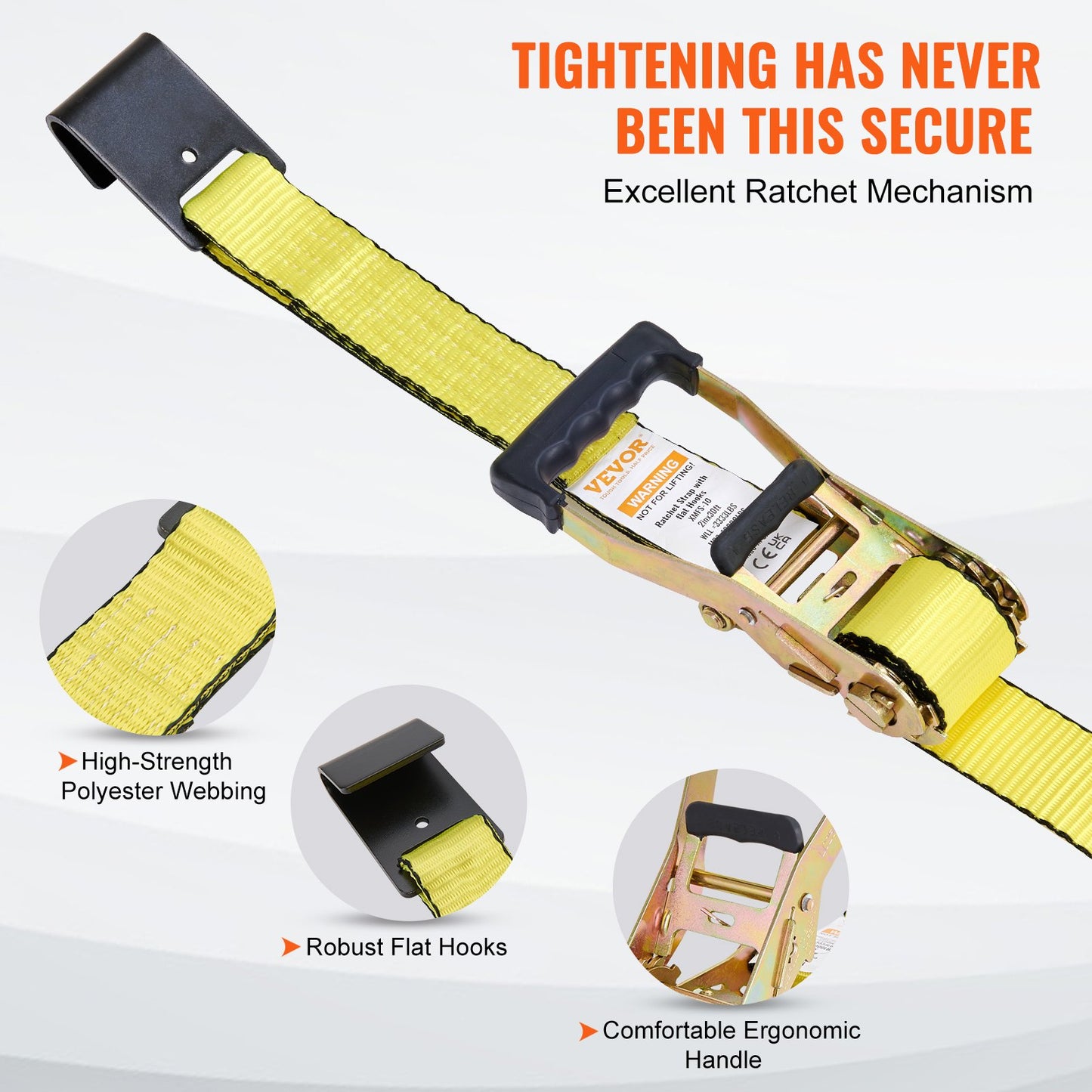 Ratchet Tie Down Straps (10PK), 10000 lb Breaking Strength, Endless Ratchet with 10 Premium 2" x 30" Tie Downs Heavy Duty, Track Spring Fasteners for Moving Secure Cargo, Appliances, Motorcycle