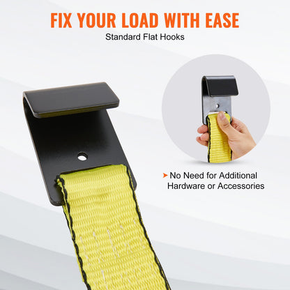 Ratchet Tie Down Straps (10PK), 10000 lb Breaking Strength, Endless Ratchet with 10 Premium 2" x 30" Tie Downs Heavy Duty, Track Spring Fasteners for Moving Secure Cargo, Appliances, Motorcycle