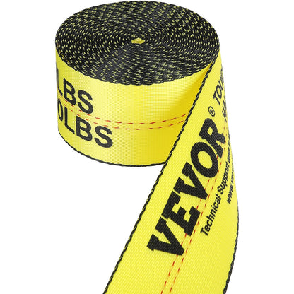 Winch Straps, 4" x 30', 6000 lbs Load Capacity, 18000 lbs Breaking Strength, Flat Hook Truck Straps, Flatbed Tie Down Load Control for Trailers, Farms, Rescues, Tree Rescuers, Yellow (4-Pack)