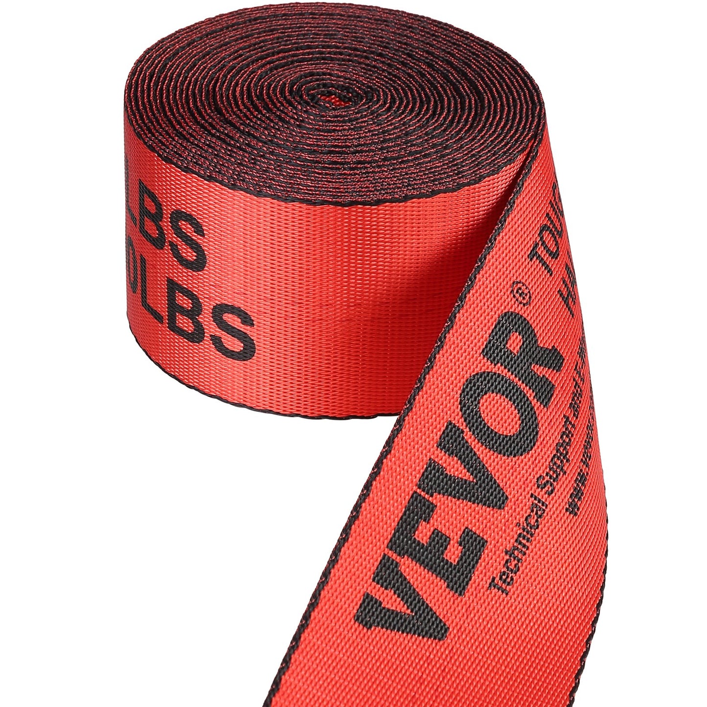 Winch Straps, 4" x 30', 6000 lbs Load Capacity, 18000 lbs Breaking Strength, Flat Hook Truck Straps, Flatbed Tie Down Load Control for Trailers, Farms, Rescues, Tree Rescuers, Red (10-Pack)