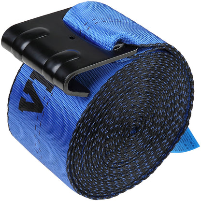 Windengurte, 10,2 cm x 9,1 m, Tragkraft 2716 kg, Bruchfestigkeit 8276 kg, Gurte mit flachem Haken für LKW, Ladungskontrolle für Pritschenanhänger, Bauernhöfe, Rettungsdienste, Baumretter, blau (10er-Pack)