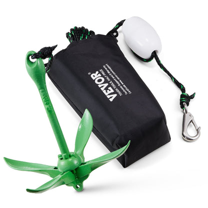 Kajak-Anker-Set, 3,5 lb Paddle Board Anker-Set mit 26,2 ft/8 m Seil und Boje, Faltbarer Bootsanker mit Aufbewahrungstasche und Befestigungshaken, Kajak-Zubehör für Kajaks, Boote, Kanus