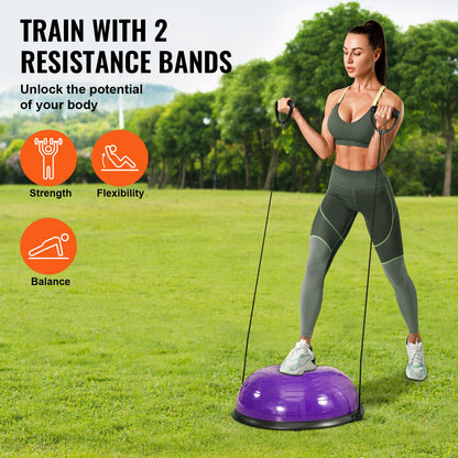 23 "halb Gymnastikball Trainer Yoga Balance Stabilität Ball Widerstand Band