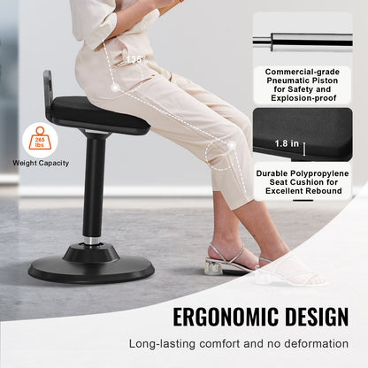 Wobble Chair Höhenverstellbarer (24,6-34,4") Aktivstuhl mit Griff schwarz