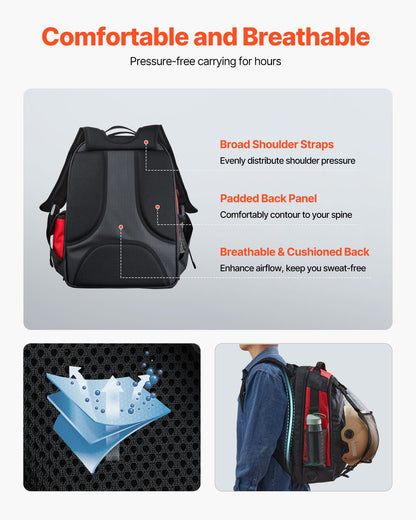 Welding Backpack, 25.2L Welder Backpack for Tools and Helmet, 1680D High-Density Polyester Extreme Gear Pack with Helmet Bag, Multi-Purpose Gear Storage Bag for Welding, Outdoor Camping, Hiking