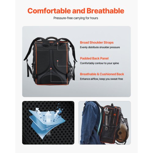 33L Schweißrucksack 600D Polyester Schweißrucksack für Werkzeug und Helm