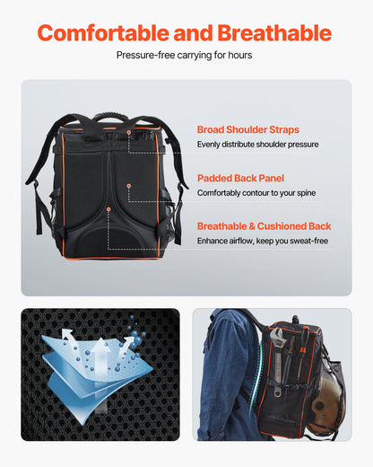 Welding Backpack, 33L Welder Backpack with Insulated Bag & Helmet Bag, 600D Polyester Extreme Gear Pack for Tools and Helmet, Multi-Purpose Gear Storage Bag for Welding, Outdoor Camping, Hiking