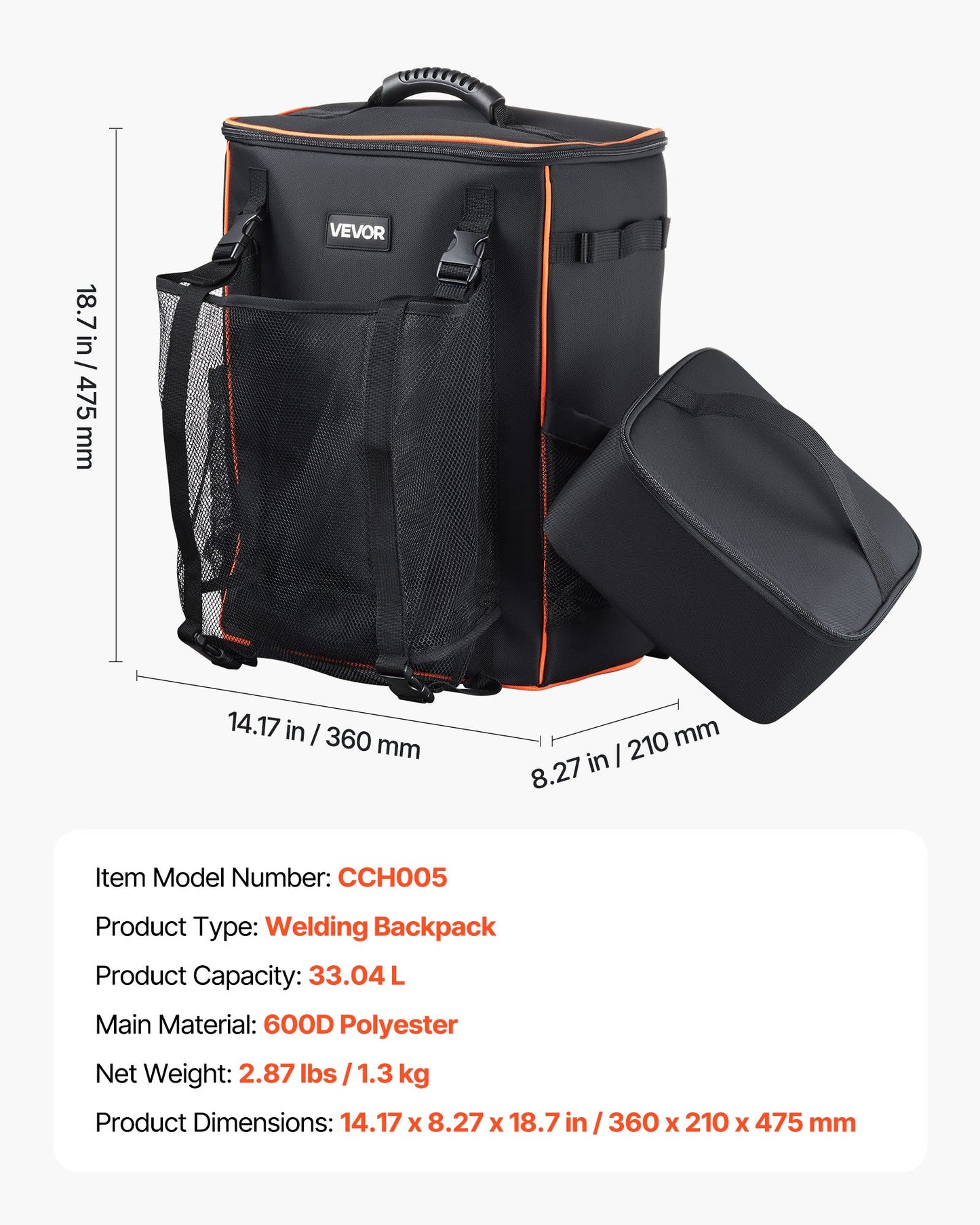 Welding Backpack, 33L Welder Backpack with Insulated Bag & Helmet Bag, 600D Polyester Extreme Gear Pack for Tools and Helmet, Multi-Purpose Gear Storage Bag for Welding, Outdoor Camping, Hiking