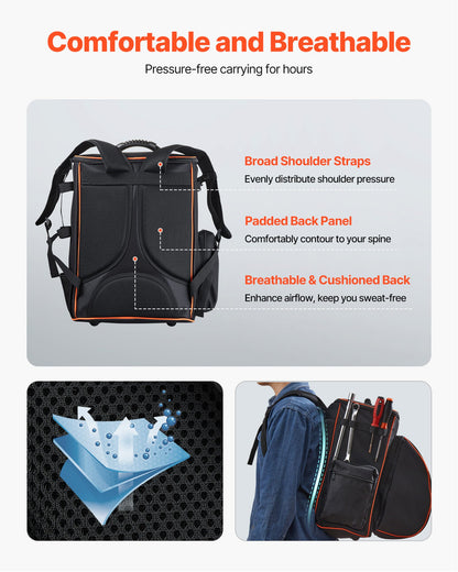 Welding Backpack, 35.6L Welder Backpack for Tools and Helmet, 600D Polyester Extreme Gear Pack with Helmet Catch Bag, Multi-Purpose Gear Storage Bag for Welding, Outdoor Camping, Mountaineering